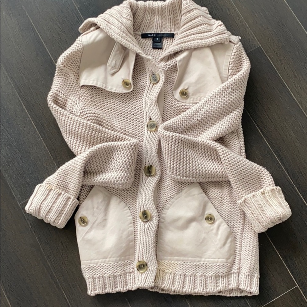 Marc Jacobs 100% Wool/Cotton Nude Cardigan